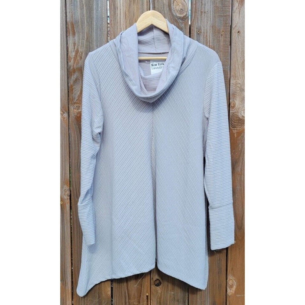 New York Laundry Slouch Neck Long Sleeve Khaki Womens Tunic Size 1X NWT